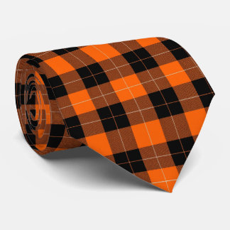 Bold Orange and Black Buffalo Plaid Krawatte