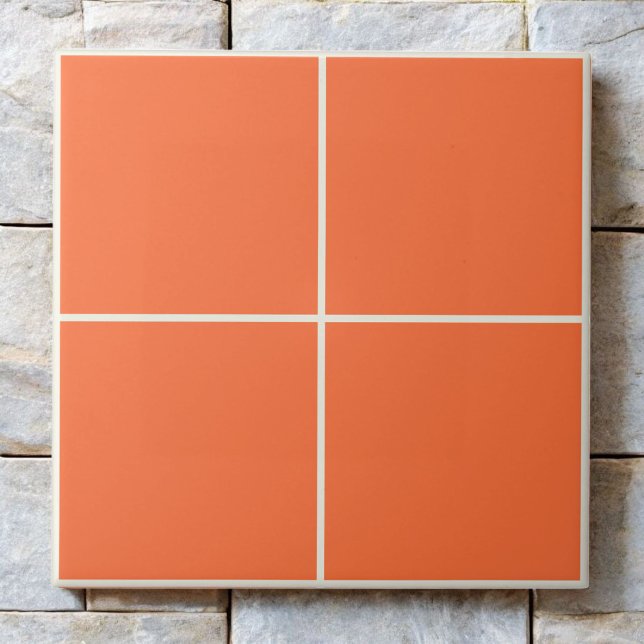 Bold Orange Checkered Modern Monochrome Minimal Fliese (Von Creator hochgeladen)
