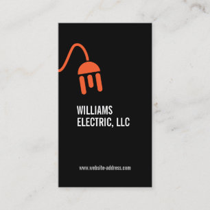 BOLD ORANGE ELECTRICIAN LOGO MODERNE GESCHÄFTSKART VISITENKARTE