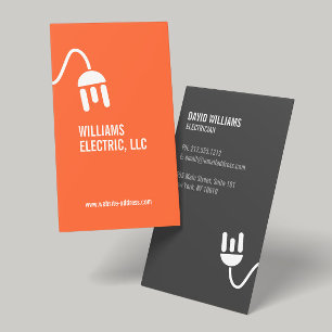 BOLD ORANGE ELECTRICIAN MODERN BUSINESS CARD VISITENKARTE
