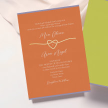 Bold Orange Gold Heart Wedding