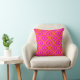 Bold Orange Hot Pink Summer Ikat Ogee Art Muster Kissen (Chair)