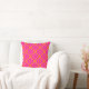 Bold Orange Hot Pink Summer Ikat Ogee Art Muster Kissen (Couch)
