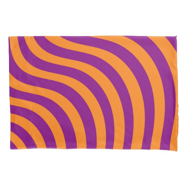 Bold Orange Lila Zebra Strip Spring Summer Kissenbezug (Vorderseite)