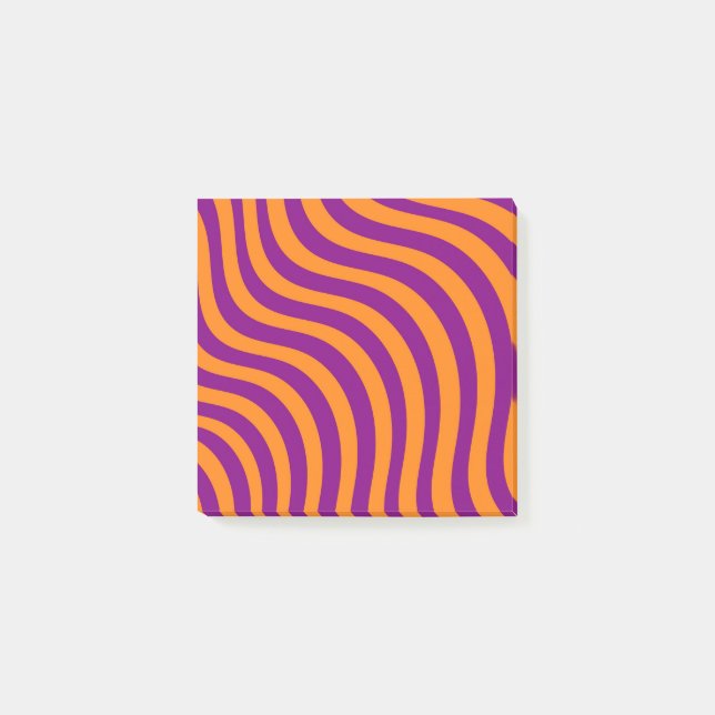Bold Orange Lila Zebra Stripe Vibranly Minimalisti Post-it Klebezettel (Vorderseite)