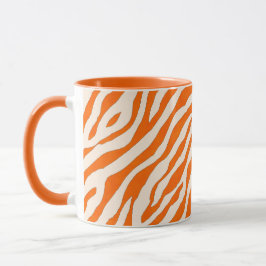 Bold Orange Tiger Stripe Pattern Tasse