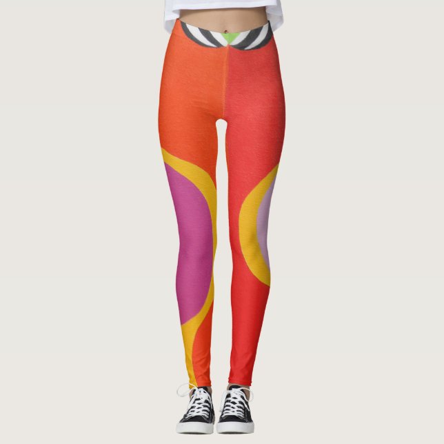 Bold Orange & Yellow Art Leggings (Vorderseite)