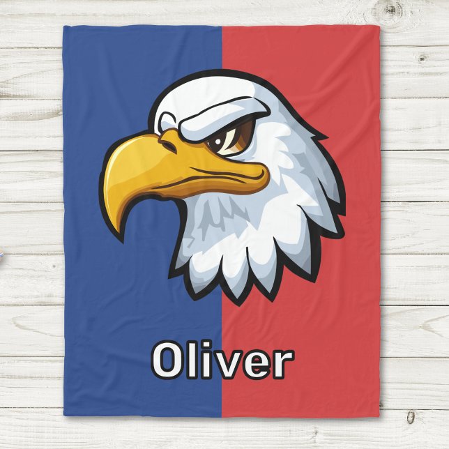 Bold Patriotic Cartoon Eagle Fleecedecke (Von Creator hochgeladen)