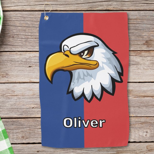 Bold Patriotic Cartoon Eagle Golfhandtuch (Von Creator hochgeladen)