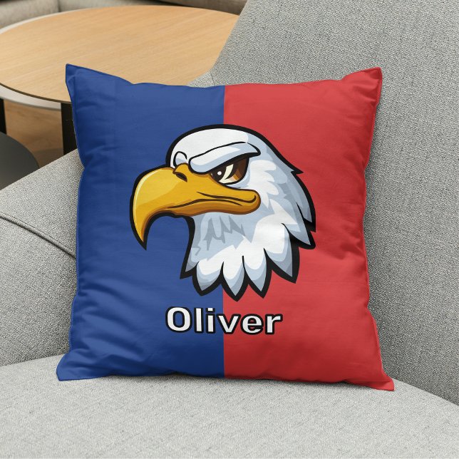 Bold Patriotic Cartoon Eagle Personalisiert Kissen (Von Creator hochgeladen)