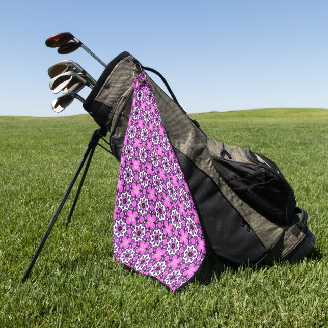 Bold pink and purple patterned Towel Golfhandtuch (Gras)