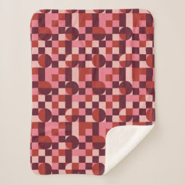 Bold Pink and Red Retro Geometric Pattern Sherpadecke