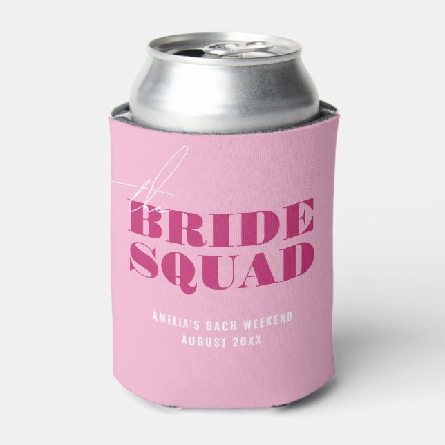 Bold Pink Bachelorette Bride Dosenkühler (Kanne Vorderseite)