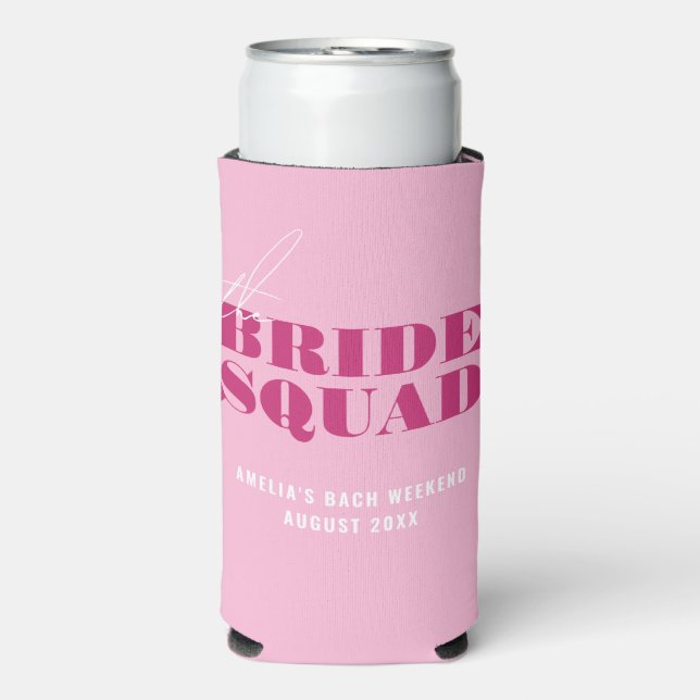 Bold Pink Bachelorette Bride Selters Dosenkühler (Seltzer Vorderseite)