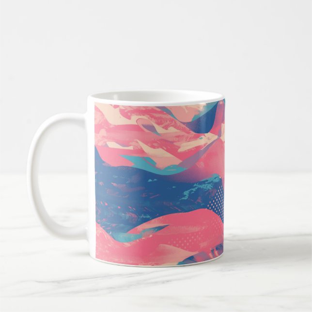 🎨 Bold Pink & Blue Abstract Pattern - Dynamic & F Kaffeetasse (Links)