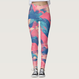 🎨 Bold Pink & Blue Abstract Pattern - Dynamic & F Leggings