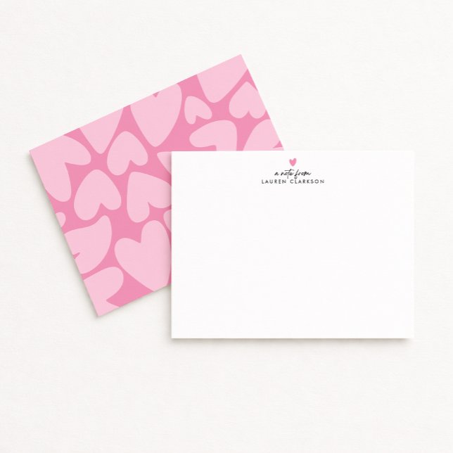 Bold Pink Hearts Note Card Einladung (Von Creator hochgeladen)