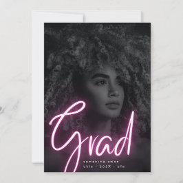 Bold Pink Neon Grad Moderne Foto University Ankündigung