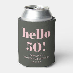 Bold Pink Olive Sage Moderne 50. Geburtstagsparty Dosenkühler