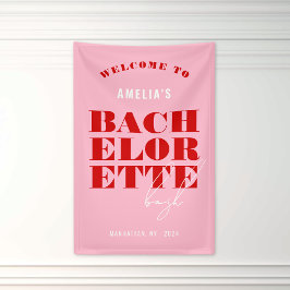 Bold Pink & Red Bachelorette Weekend Banner