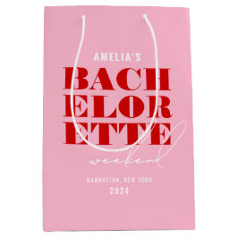 Bold Pink & Red Bachelorette Weekend Mittlere Geschenktüte
