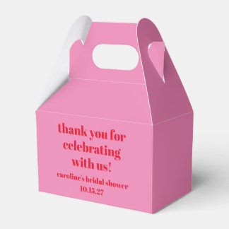 Bold Pink Red Custom Brautparty Danke Geschenkschachtel