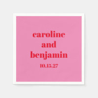 Bold Pink Red Modern Wedding Personalisiert