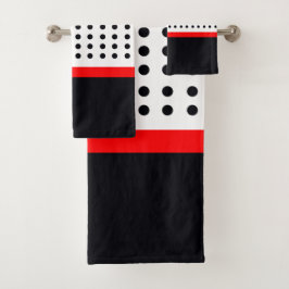 Bold Polka Dot Design Badhandtuch Set