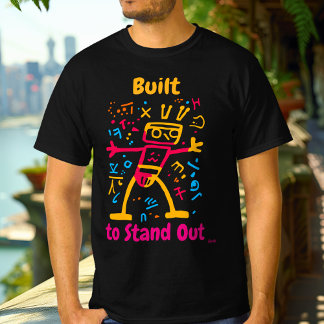 Bold Pop Art Robot Graphic T - Shirt