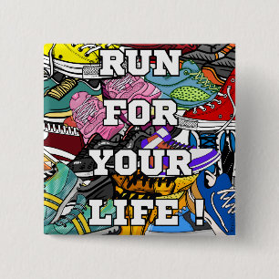 Bold Pop Art Runner Jogger Button