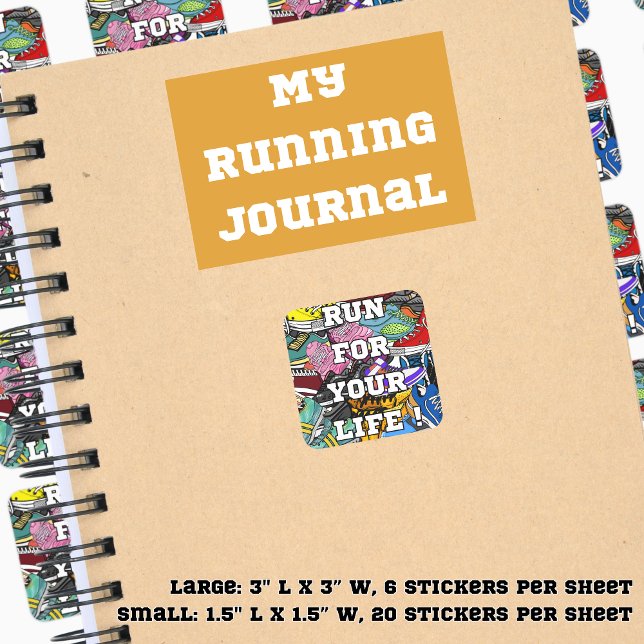 Bold Pop Art Runner Jogger Quadratischer Aufkleber (Von Creator hochgeladen)