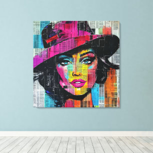 Bold Pop Art Stretched Canvas Print Leinwanddruck