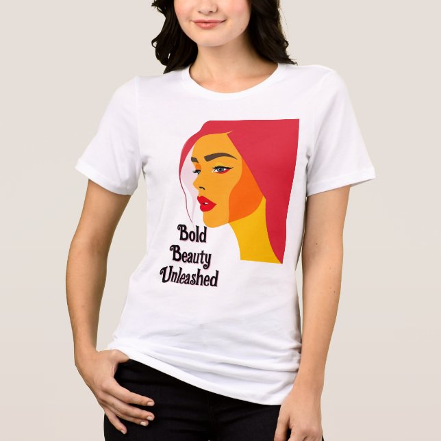 Bold Pop Art Woman Tri-Blend Shirt (Vorderseite)