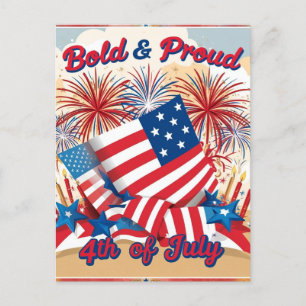 Bold & Proud 4. Juli Patriotic Stars Feiertagspostkarte