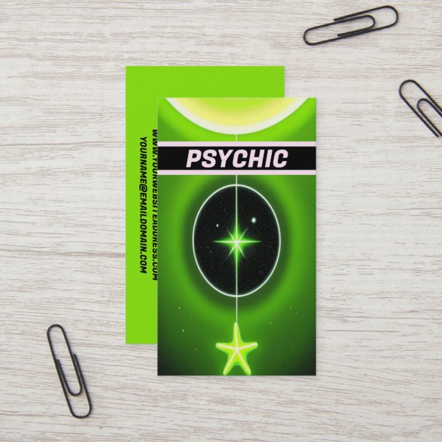 Bold Psychic Visitenkarte (Vorderseite/Rückseite Beispiel)