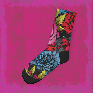 Bold Punk Blooms Floral Socken