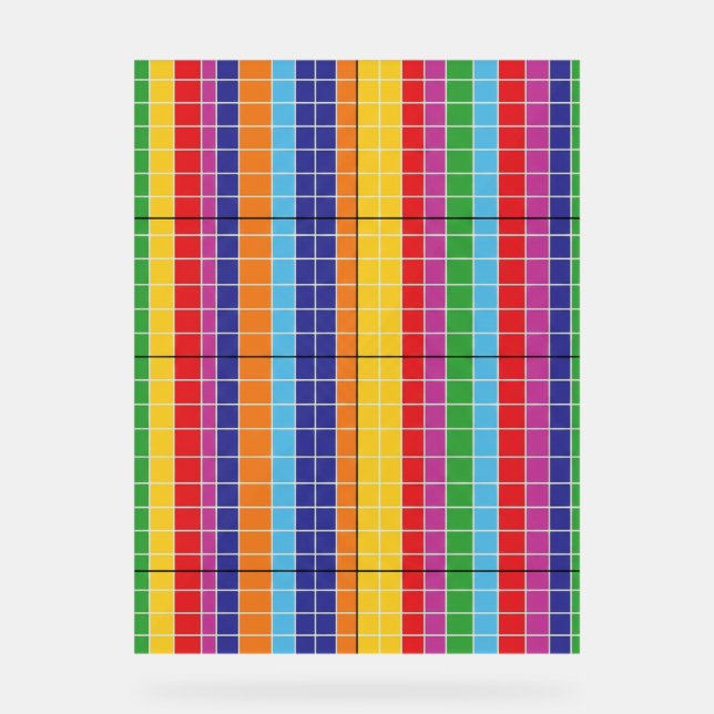 Bold Rainbow Grid Pattern Modern Art Poster (Vorderseite)