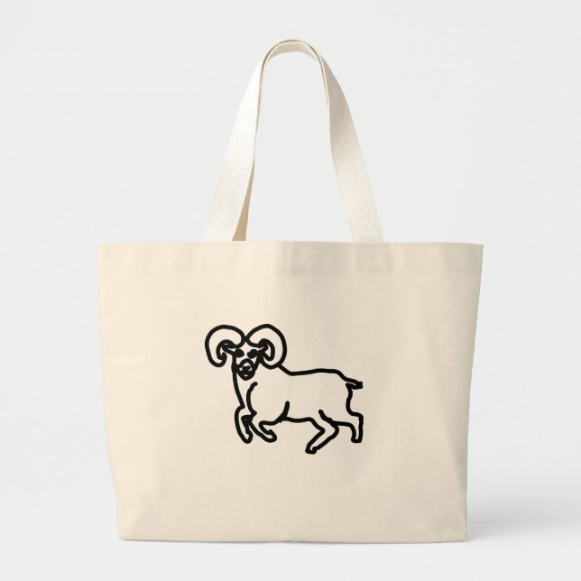 Bold Ram Zodiac Tote Bag Jumbo Stoffbeutel (Vorne)