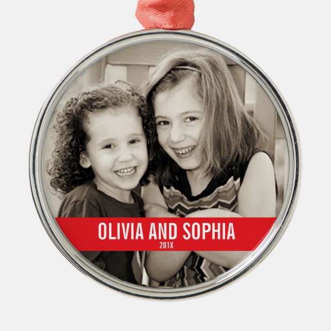 BOLD RED AND WHITE CHRISTMAS ORNAMENT (Vorne)