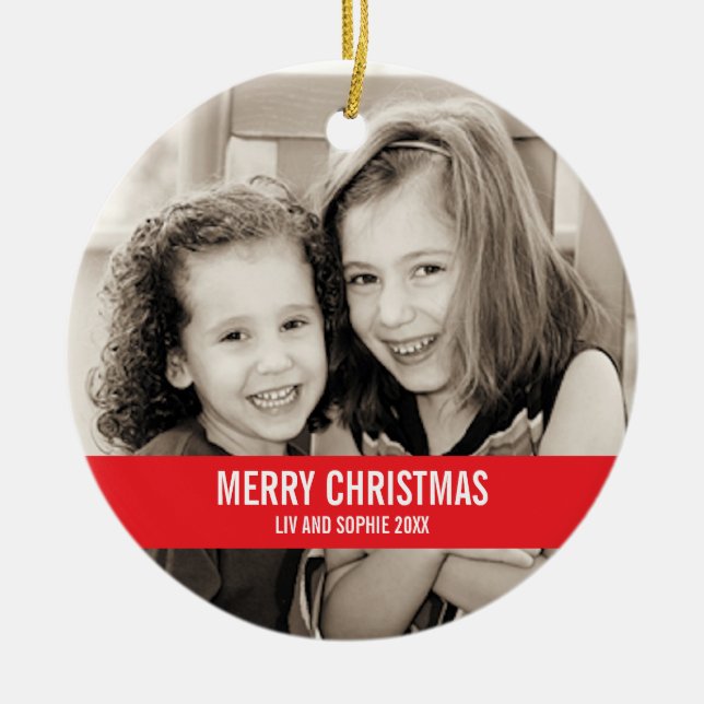 Bold Red and White Christmas Ornament (Vorne)