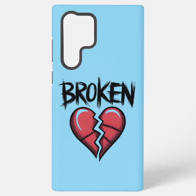Bold Red Broken Heftphon Case Samsung Galaxy Hülle (Rückseite)