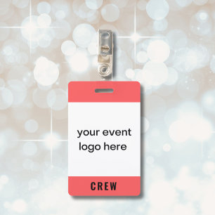 Bold Red Crew Personal Event Badge Ausweis