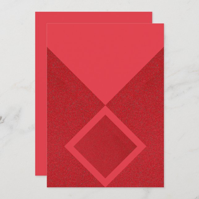 Bold Red Diamond Minimalistisch Invite - Anpassbar Save The Date (Vorne/Hinten)