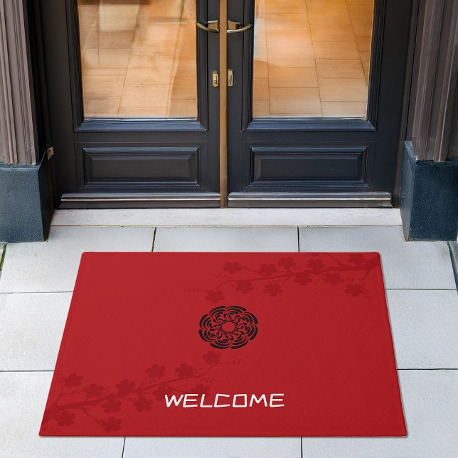 Bold Red Floral Fußmatte (Von Creator hochgeladen)