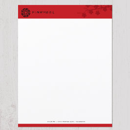 Bold Red Floral Letterhead