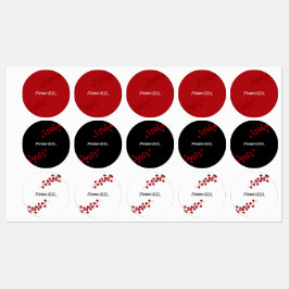 Bold Red Floral Stickers Etiketten
