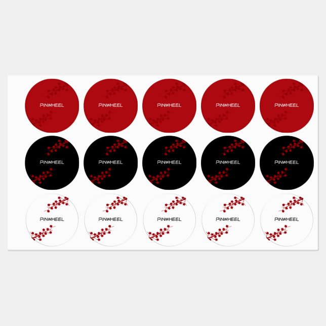 Bold Red Floral Stickers Etiketten (Blatt)