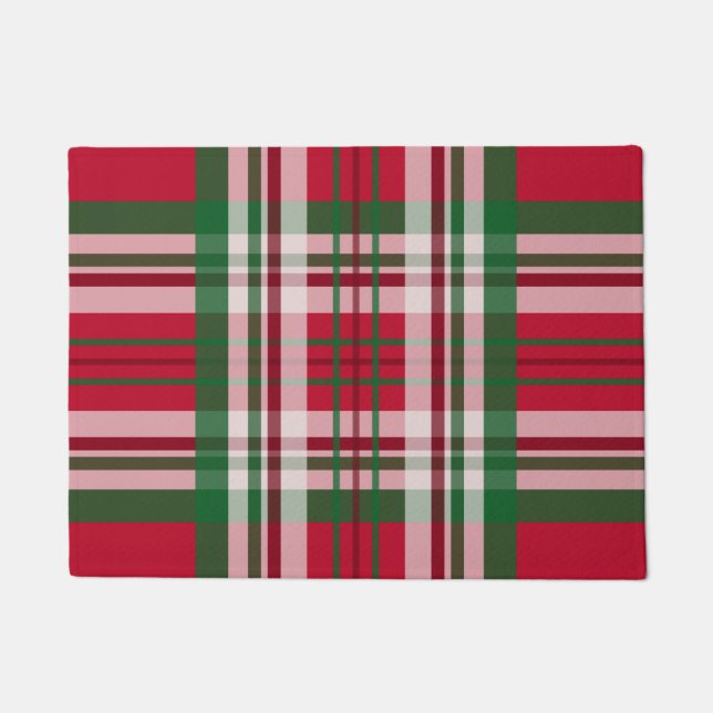 Bold Red Kariert Christmas Doormat Fußmatte (Vorderseite)