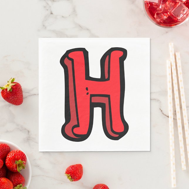 Bold Red Letter H Fun Alphabet Serviette (Von Creator hochgeladen)