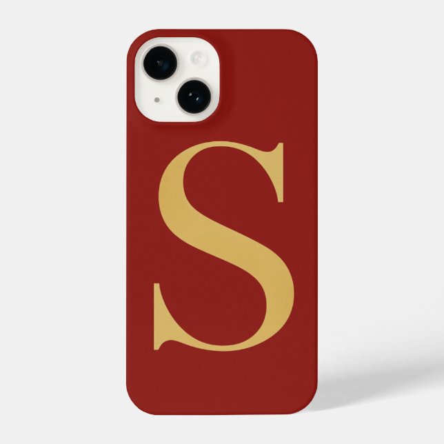 “Bold Red Phone Cover with Center Trendy iPhone 14 Hülle (Rückseite)